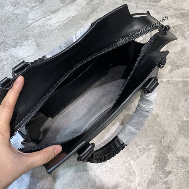 Balenciaga專櫃爆款鱷魚紋黑色大紋手袋手提包 638511 巴黎世家中號Neo Classic機車包 fyj1464